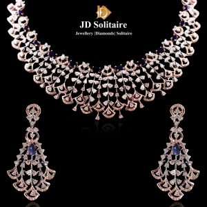 bridal diamond necklace sets in rose gold