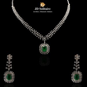 Emerald and Diamond Bridal Necklace Set Jewellery