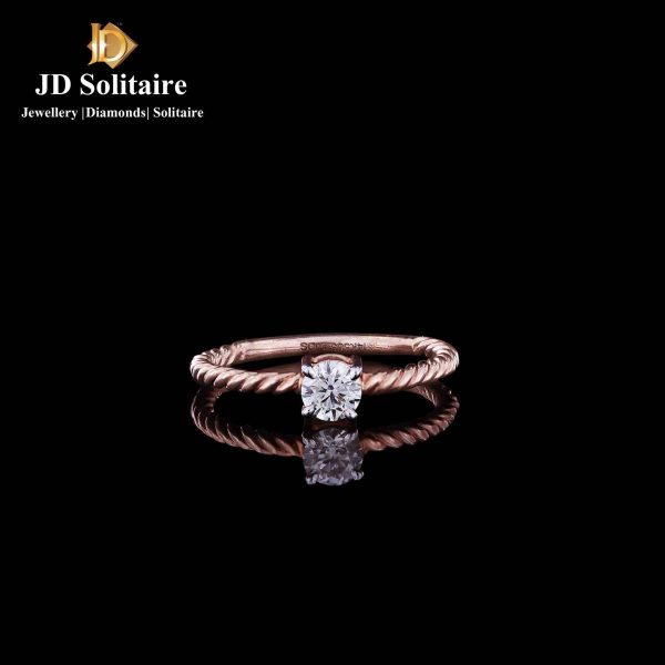 single solitaire ring rose gold
