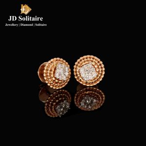 diamond rose gold stud earrings